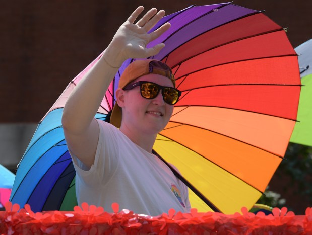 The Annapolis Pride float passes by. The Annapolis Juneteenth Parade makes its way up West Street Saturday afternoon. (Paul W. Gillespie/Staff photo)
