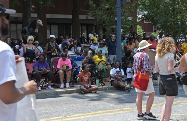 The Annapolis Juneteenth Parade makes its way up West Street Saturday afternoon. (Paul W. Gillespie/Staff photo)