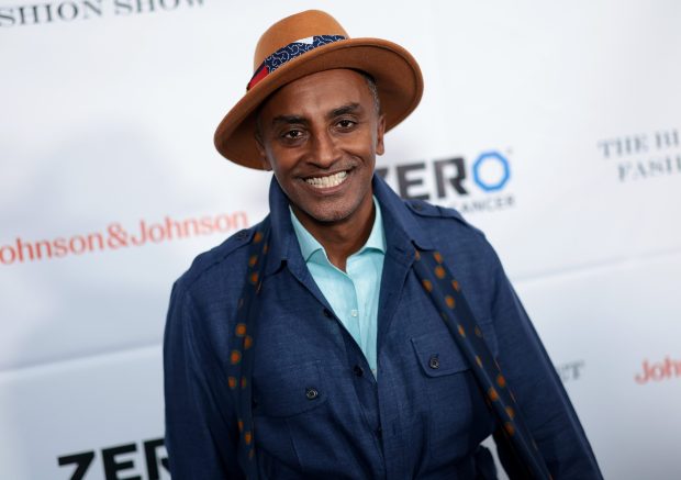 NEW YORK, NEW YORK - FEBRUARY 01: Marcus Samuelsson attends the 8th Annual Blue Jacket Fashion Show at Moonlight Studios on February 01, 2024 in New York City. (Photo by Dimitrios Kambouris/Getty Images for Blue Jacket Fashion Show)