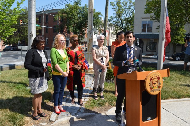 Montgomery County Commissioners' Vice Chairman Neil Makhija gives remarks on...