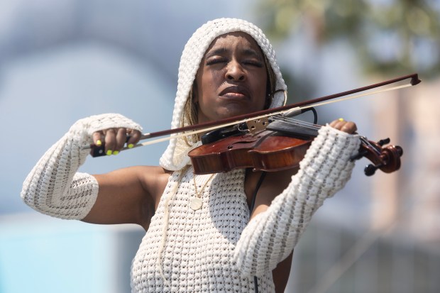 Veronica Camille Ratliff of V.C.R performs during Long Beach’s 4th...