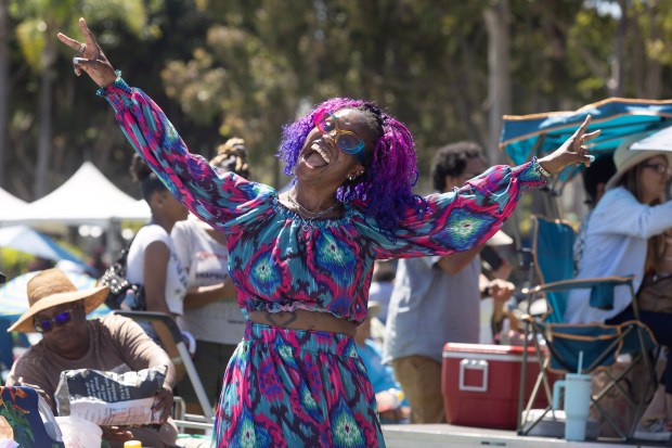 Faith Harris of North Hollywood dances during Long Beach’s 4th...
