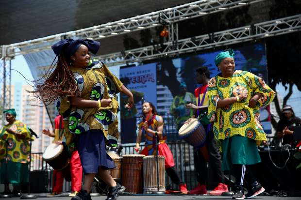 The Dembrebrah Drum and Dance Ensemble performs at the 3rd...