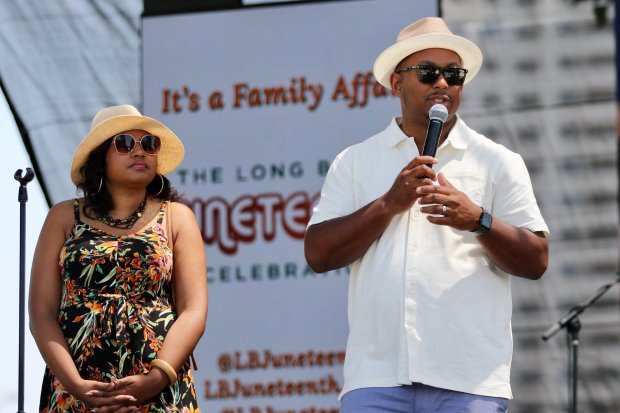 Mayor Rex Richardson and his wife, Dr. Nina Richardson, welcome...