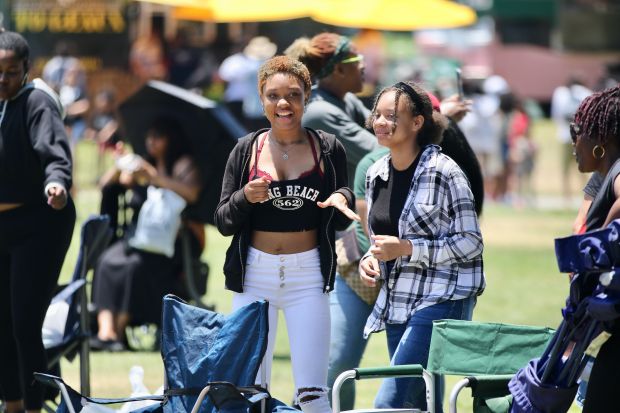 Large crowds attend the the 3rd annual Juneteenth celebration on...