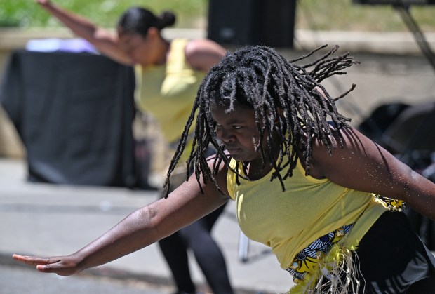Zion Harp, 12, of San Francisco, dances with Feline Finesse...