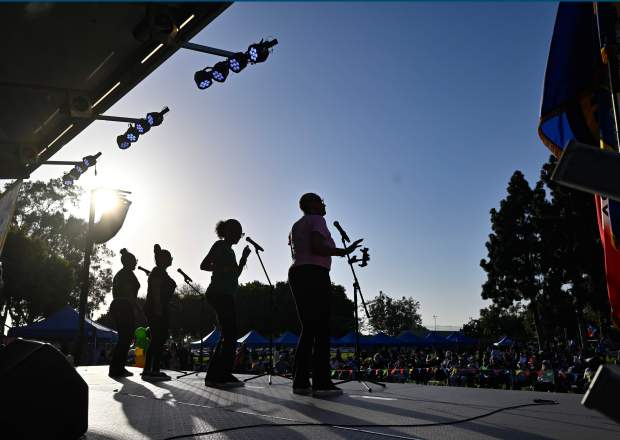 Diamond Singers perform during the Juneteenth Celebration of Freedom at...