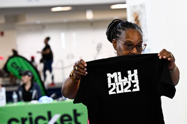 A visitor to the Love4Us Juneteenth Freedom Celebration on Wednesday,...