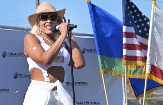 Singer Tanya Nolan performs during the 4th Annual Juneteenth Celebration...