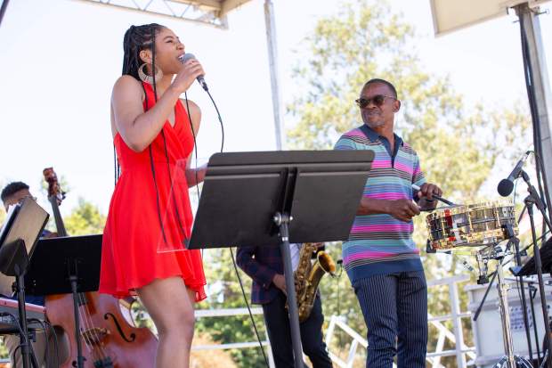 Members of the Clayton Cameron Ensemble perform during the Juneteenth...